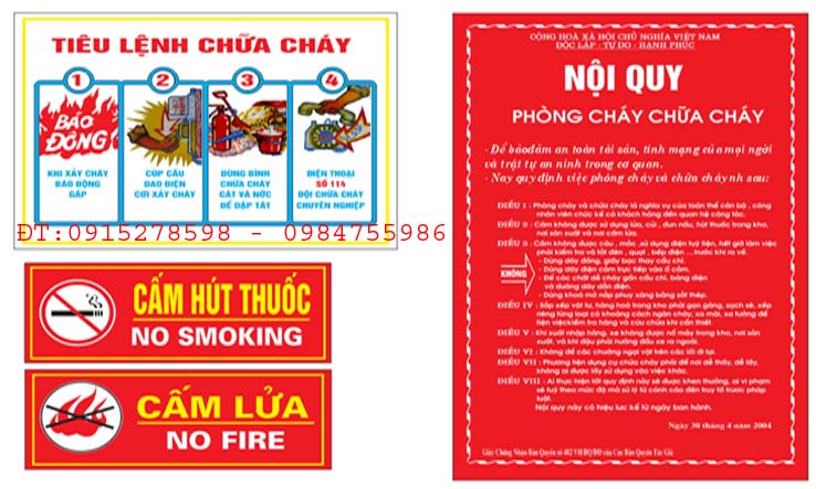 TIÊU LỆNH, NỘI QUY PCCC GIÁ RẺ